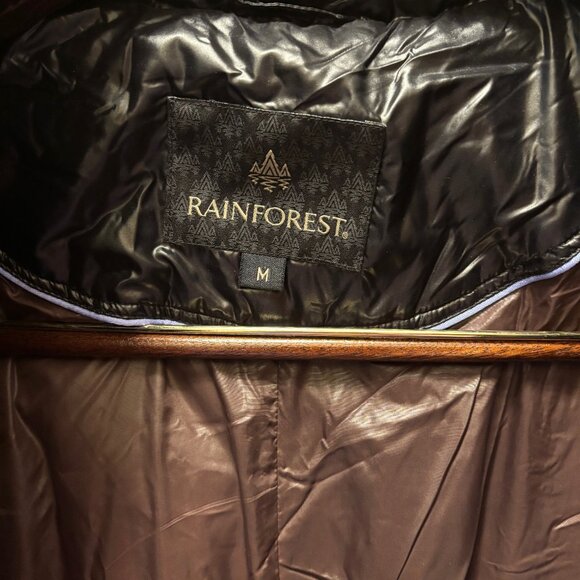 Rainforest Womens Dowm Nylon Black Parka Puffer Coat Size M New - Picture 4 of 9